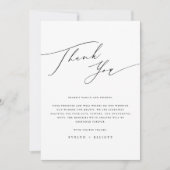 スクリプエレガントト白黒結婚式の受付テーブル サンキューカード (正面)