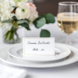 スクリプエレガントト白黒金ゴールド縁ど プレイスカード