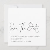 スクリプエレガントト白黒QR結婚の日救付 招待状 (正面)