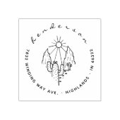 スクリプエレガントト砂漠サボテン差出人住所 ラバースタンプ (インプリント)