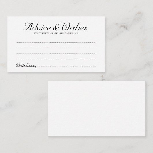 スクリプエレガントト素朴のアドバイスとウィッシュのカード アドバイスカード (正面/裏面)