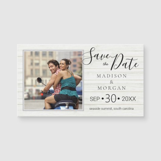 スクリプエレガントト素朴ウッドフォトモダンマグネット (正面)