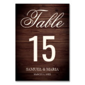 スクリプエレガントト素朴ウッド結婚ズ テーブルナンバー (正面)