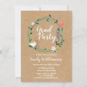 スクリプエレガントト素朴フローラ卒業パーティー 招待状 (正面)