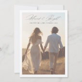 スクリプエレガントト結婚したと明るいクリスマスの写真 シーズンカード (正面)