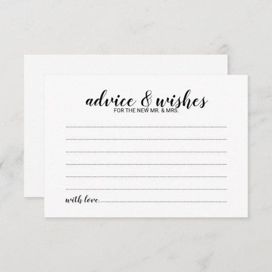 スクリプエレガントト結婚のアドバイスとウィッシュカード アドバイスカード (正面/裏面)