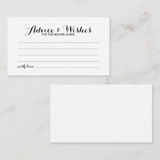 スクリプエレガントト結婚のアドバイスとウィッシュカード アドバイスカード (正面/裏面)
