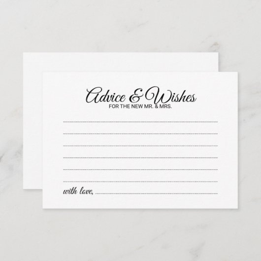 スクリプエレガントト結婚のアドバイスとウィッシュカード アドバイスカード (正面/裏面)
