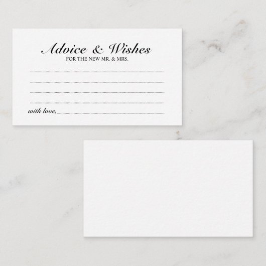 スクリプエレガントト結婚のアドバイスとウィッシュカード アドバイスカード (正面/裏面)