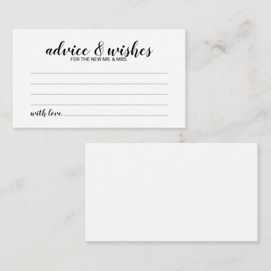 スクリプエレガントト結婚のアドバイスとウィッシュカード アドバイスカード (正面/裏面)