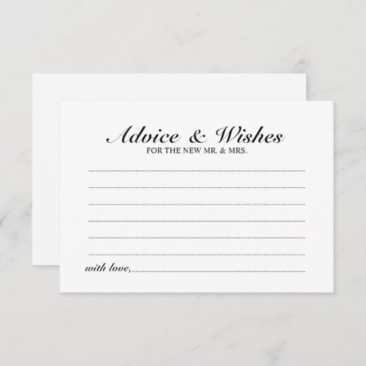 スクリプエレガントト結婚のアドバイスとウィッシュカード アドバイスカード (正面/裏面)