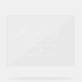 スクリプエレガントト結婚のウェルカムアクリル記号 アクリルサイン (正面)