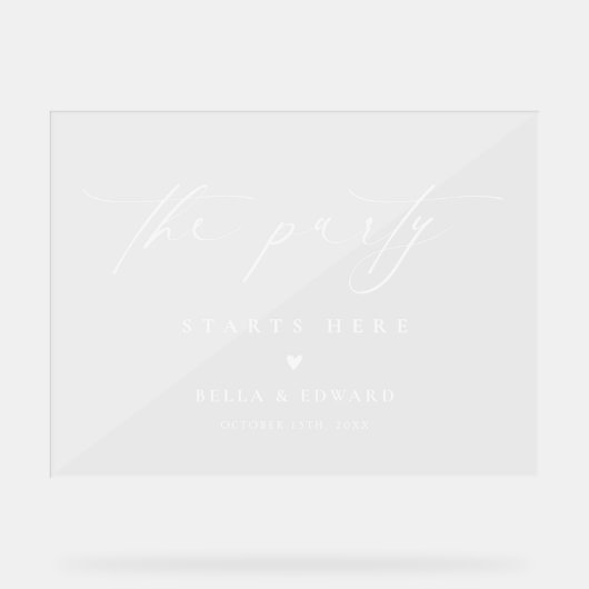 スクリプエレガントト結婚のウェルカムアクリル記号 アクリルサイン (正面)