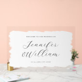 スクリプエレガントト結婚のウェルカムホワイトブラック アクリルサイン (ウェディング)