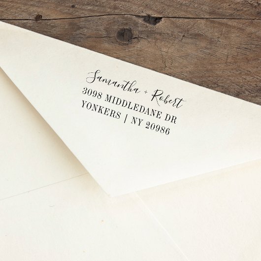 スクリプエレガントト結婚のカップル差出人住所 セルフインキングスタンプ