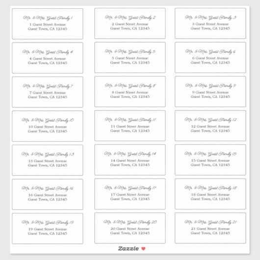 スクリプエレガントト結婚のゲスト住所 シール (シート)