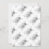 スクリプエレガントト結婚のシルバーウォーター色フローラ 招待状 (裏面)
