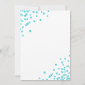 スクリプエレガントト結婚のターコイズグリッター紙吹雪 招待状 (裏面)