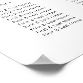 スクリプエレガントト結婚のテーブル席表 ポスター (角)