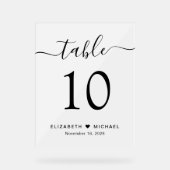 スクリプエレガントト結婚のテーブル番号の曇り アクリルサイン (正面)
