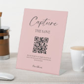 スクリプエレガントト結婚のフォト共有QRコード 台座サイン (インサイチュ)