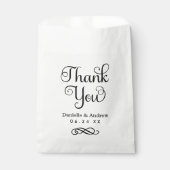 スクリプエレガントト結婚のモノグラムありがとう フェイバーバッグ (正面)