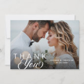 スクリプエレガントト結婚の写真サンキューカード サンキューカード (正面)