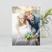 スクリプエレガントト結婚の写真テンプレート サンキューカード (スタンド正面)