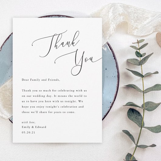 スクリプエレガントト結婚の場所設定ありがとうございます サンキューカード