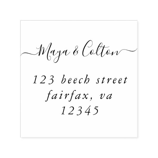 スクリプエレガントト結婚の差出人住所 セルフインキングスタンプ (デザイン)