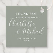 スクリプエレガントト結婚の感謝Sage Green フェイバータグ (裏面)