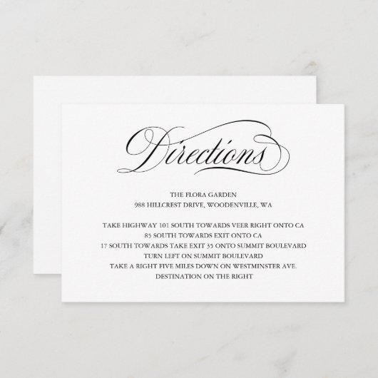 スクリプエレガントト結婚の方向エンクロージャカード エンクロージャーカード (正面/裏面)