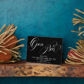 スクリプエレガントト結婚の開いたバードリンクのメニュー黒 フォトプラーク (側面)