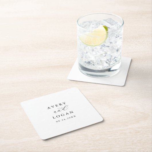 スクリプエレガントト結婚の スクエアペーパーコースター (インサイチュ)