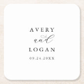 スクリプエレガントト結婚の スクエアペーパーコースター (正面)