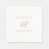 スクリプエレガントト結婚の スタンダードカクテルナプキン (正面)