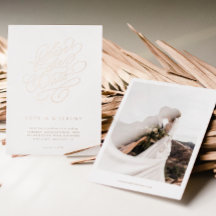 スクリプエレガントト結婚式の保存日付バラ金ゴールド