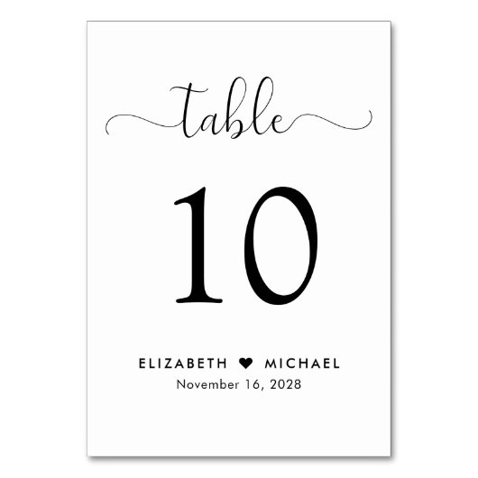 スクリプエレガントト結婚式の受付 テーブルナンバー (裏面)