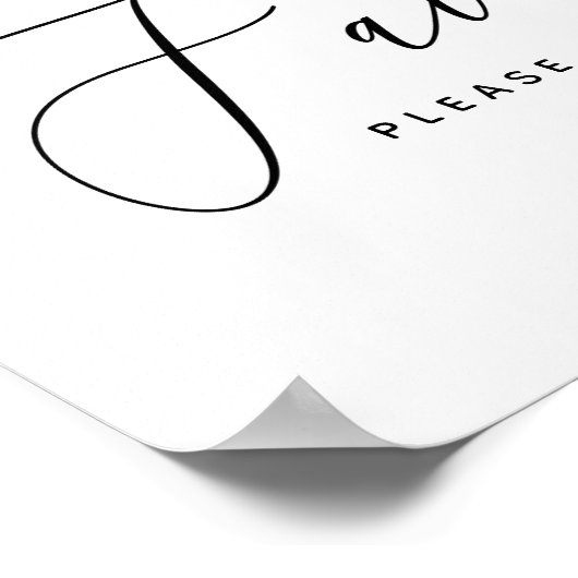 スクリプエレガントト結婚式の引き出物の署名を1つ取る ポスター (角)