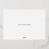 スクリプエレガントト結婚式の日付の保存カスタム写真 箔招待状 (裏面)