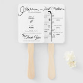 スクリプエレガントト結婚式 プログラムとタイムライン ハンドファン (正面&裏面)