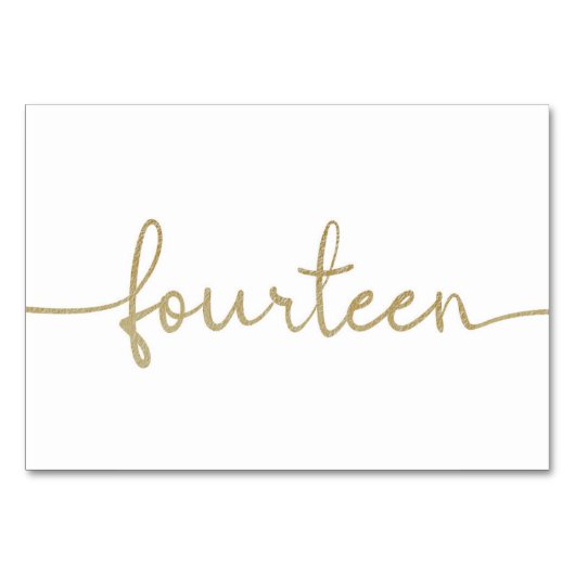 スクリプエレガントト結婚金ゴールド14/14 テーブルナンバー (正面)