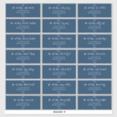 スクリプエレガントト結婚・インディゴのゲスト住所 シール (シート)