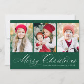スクリプエレガントト緑メリークリスマス3写真 シーズンカード (正面)
