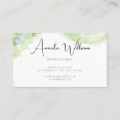 スクリプエレガントト緑水カラー金ゴールド 名刺 (裏面)