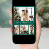 スクリプエレガントト緑4フォトコラージュクリスマス シーズンカード