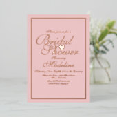スクリプエレガントト縁どハートブライダルシャワー 箔招待状 (立ち正面)