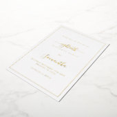 スクリプエレガントト縁ど80th誕生日日付の保存 箔招待状 (回転した状態)