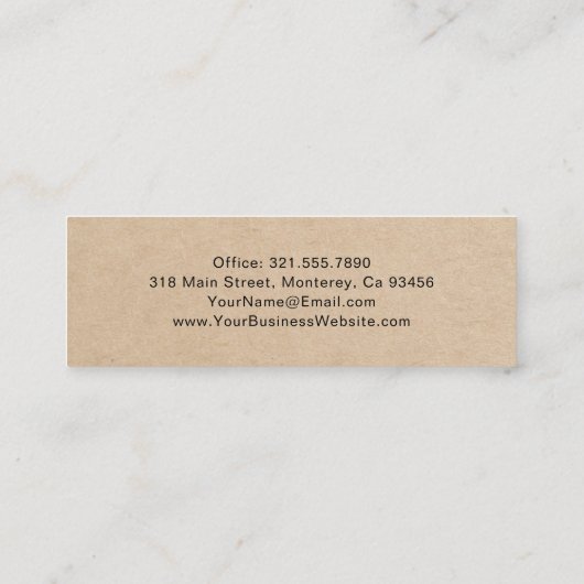 スクリプエレガントト署名ブラウン素朴 スキニー名刺 (裏面)