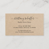 スクリプエレガントト署名ブラウン素朴 名刺 (裏面)